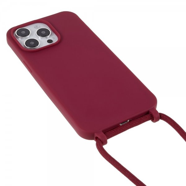 iPhone 14 Pro Deksel med Stropp Rød