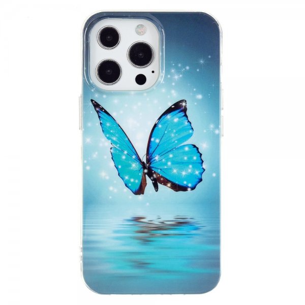 iPhone 14 Pro Deksel Motiv Blå Sommerfugl