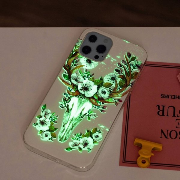 iPhone 14 Pro Deksel Motiv Blomster Og Hjort