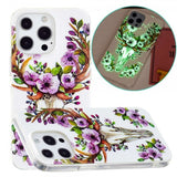 iPhone 14 Pro Deksel Motiv Blomster Og Hjort