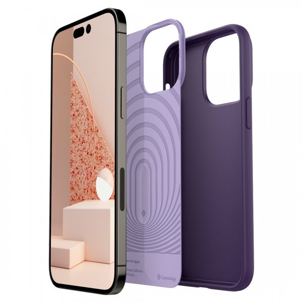 Caseology iPhone 14 Pro Deksel Skjermbeskytter Nano Pop 360 Grape Purple