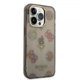 Guess iPhone 14 Pro Deksel Peony Glitter Svart