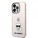 Karl Lagerfeld iPhone 14 Pro Deksel Printed Choupette Transparent Rosa