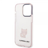 Karl Lagerfeld iPhone 14 Pro Deksel Printed Choupette Transparent Rosa