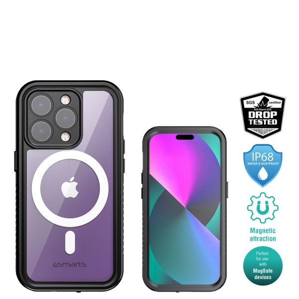 4smarts iPhone 14 Pro Deksel Rugged Case Stark MagSafe Svart