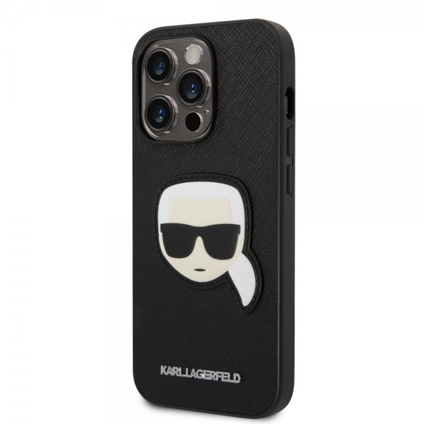 Karl Lagerfeld iPhone 14 Pro Deksel Saffiano Karl Svart