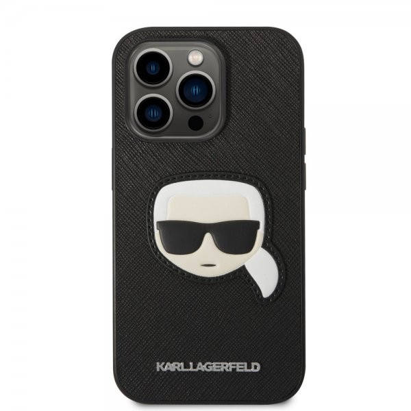 Karl Lagerfeld iPhone 14 Pro Deksel Saffiano Karl Svart