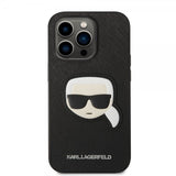 Karl Lagerfeld iPhone 14 Pro Deksel Saffiano Karl Svart