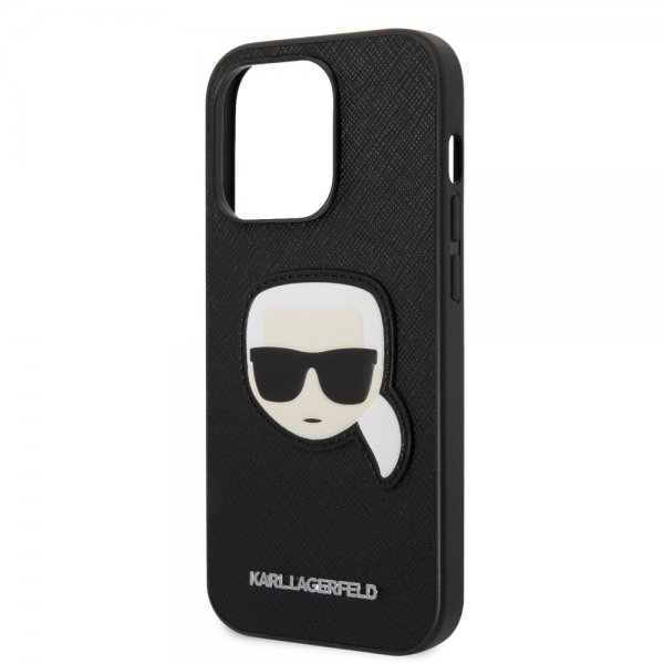 Karl Lagerfeld iPhone 14 Pro Deksel Saffiano Karl Svart