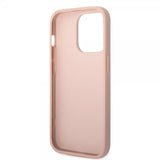 Guess iPhone 14 Pro Deksel Saffiano Metal Logo Stripes Rosa