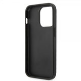 Guess iPhone 14 Pro Deksel Saffiano Metal Logo Stripes Svart