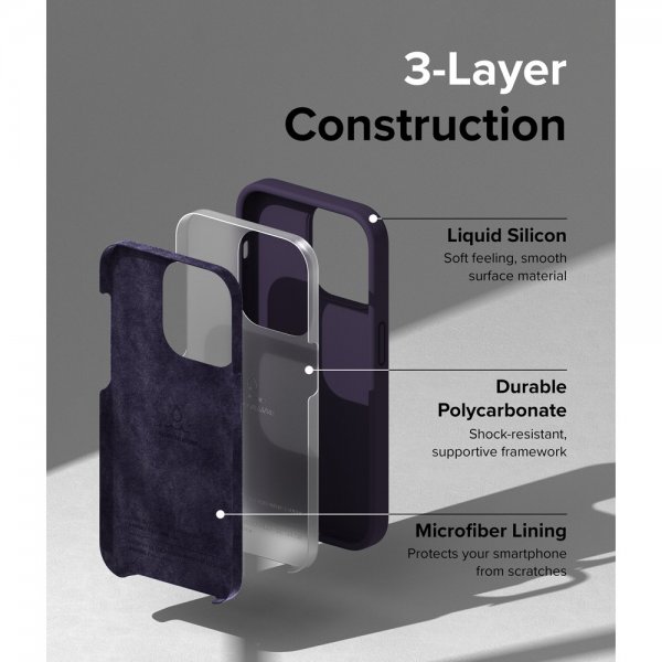 Ringke iPhone 14 Pro Deksel Silikoni Deep Purple