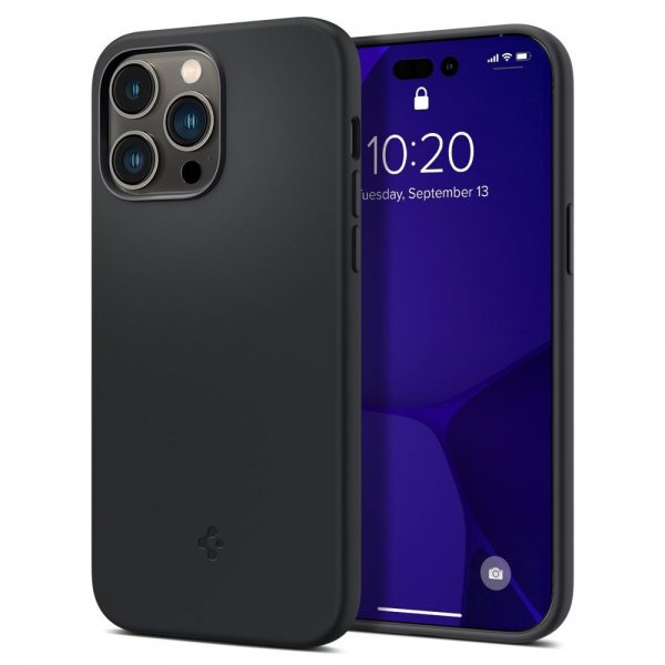 Spigen iPhone 14 Pro Deksel Silicone Fit MagFit Svart