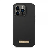 Guess iPhone 14 Pro Deksel Silicone Metal Plate MagSafe Svart
