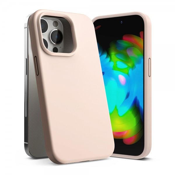 Ringke iPhone 14 Pro Deksel Silikoni Pink Sand