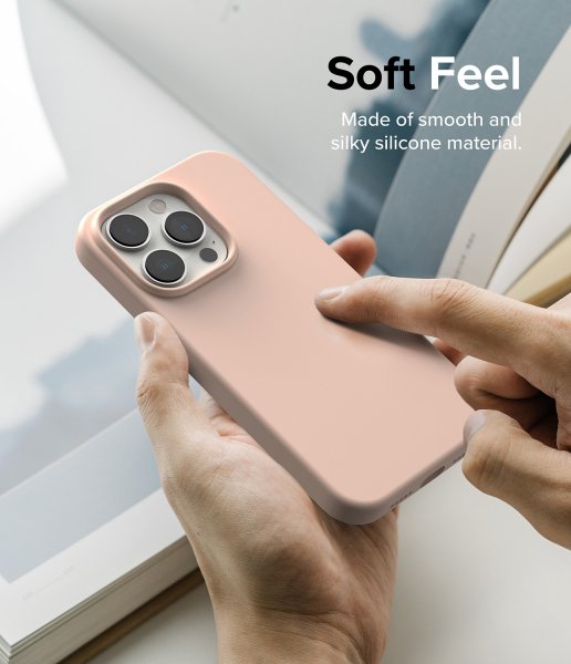 Ringke iPhone 14 Pro Deksel Silikoni Pink Sand