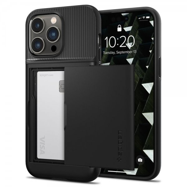 Spigen iPhone 14 Pro Deksel Slim Armor CS Svart
