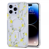 iPhone 14 Pro Deksel Spring Series MagSafe Gula Blomster