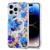 iPhone 14 Pro Deksel Spring Series MagSafe Lilla Blomster