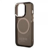 Guess iPhone 14 Pro Deksel Translucent MagSafe Svart