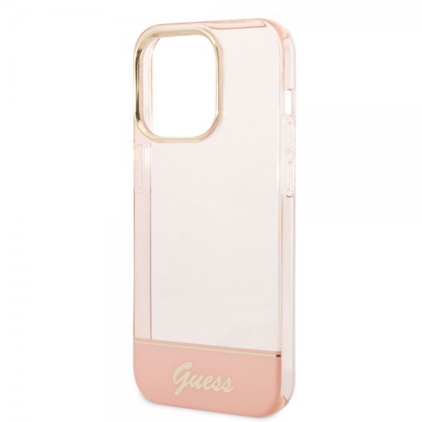 Guess iPhone 14 Pro Deksel Translucent Rosa