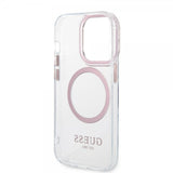 Guess iPhone 14 Pro Deksel Transparent MagSafe Rosa Transparent