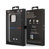 BMW iPhone 14 Pro Deksel Tricolor Line & Logo Svart
