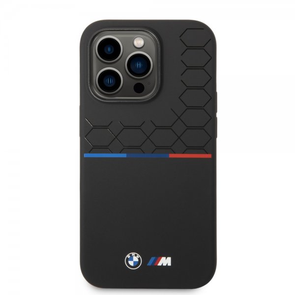 BMW iPhone 14 Pro Deksel Tricolor Line & Logo Svart