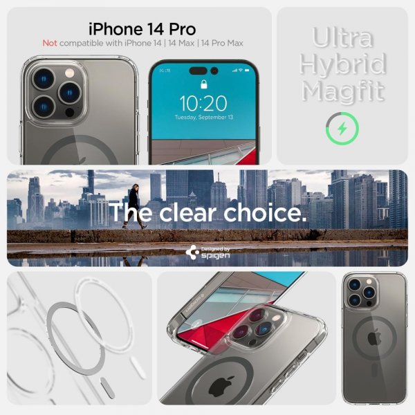 Spigen iPhone 14 Pro Deksel Ultra Hybrid MagFit Graphite