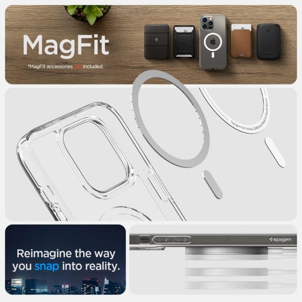Spigen iPhone 14 Pro Deksel Ultra Hybrid MagFit White