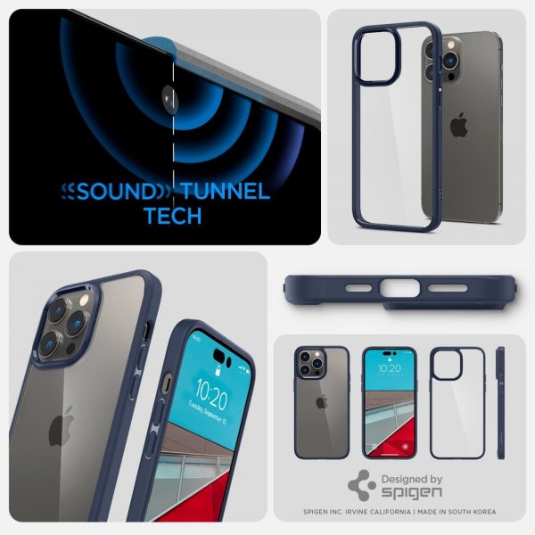 Spigen iPhone 14 Pro Deksel Ultra Hybrid Navy Blue