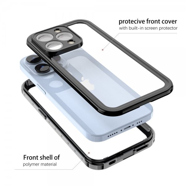 Redpepper iPhone 14 Pro Deksel Vanntett IP68 Svart