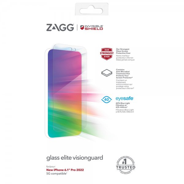 Zagg InvisibleShield iPhone 14 Pro Skjermbeskytter Glass Elite VisionGuard