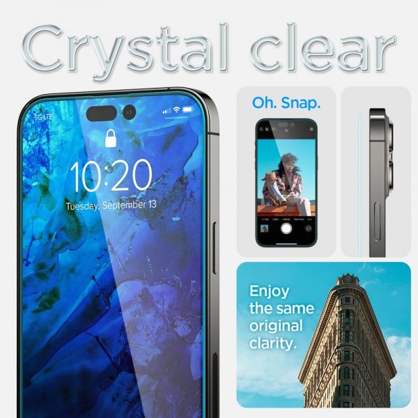 Spigen iPhone 14 Pro Skjermbeskytter GLAS.tR EZ Fit 2-pakning