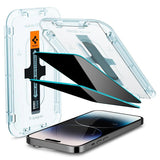 Spigen iPhone 14 Pro Skjermbeskytter GLAS.tR EZ Fit Privacy 2-pakning