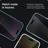 Spigen iPhone 14 Pro Skjermbeskytter GLAS.tR EZ Fit Privacy 2-pakning