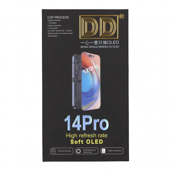 iPhone 14 Pro Soft OLED Display High Quality Black (DD brand)