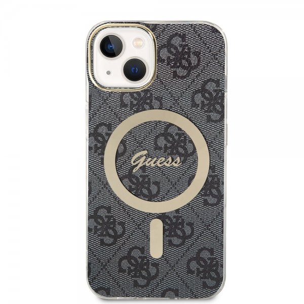 Guess iPhone 14 Deksel 4G Pattern MagSafe Svart