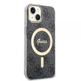 Guess iPhone 14 Deksel 4G Pattern MagSafe Svart