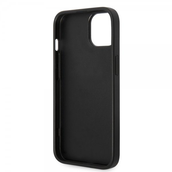 Guess iPhone 14 Deksel Bottom Stripe Metal Logo Grå