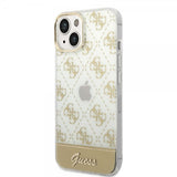 Guess iPhone 14 Deksel Bottom Stripe Script Logo Gull