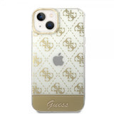 Guess iPhone 14 Deksel Bottom Stripe Script Logo Gull
