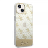Guess iPhone 14 Deksel Bottom Stripe Script Logo Gull