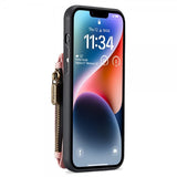 CaseMe iPhone 14 Deksel C20 Kortlomme Glidelås Rosa