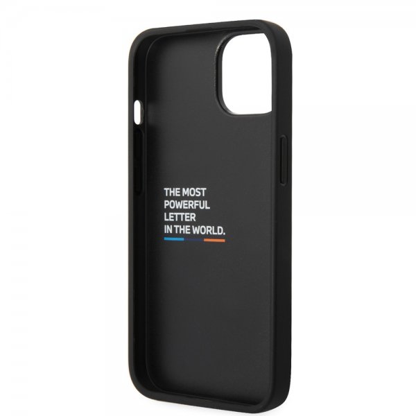 BMW iPhone 14 Deksel Carbon Effect Printed Logo Svart