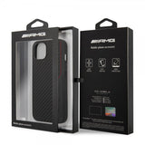 AMG iPhone 14 Deksel Carbon Effect Stamped Logo Svart