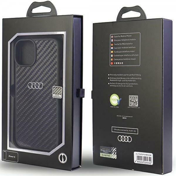 Audi iPhone 14 Deksel Carbon Fiber Svart