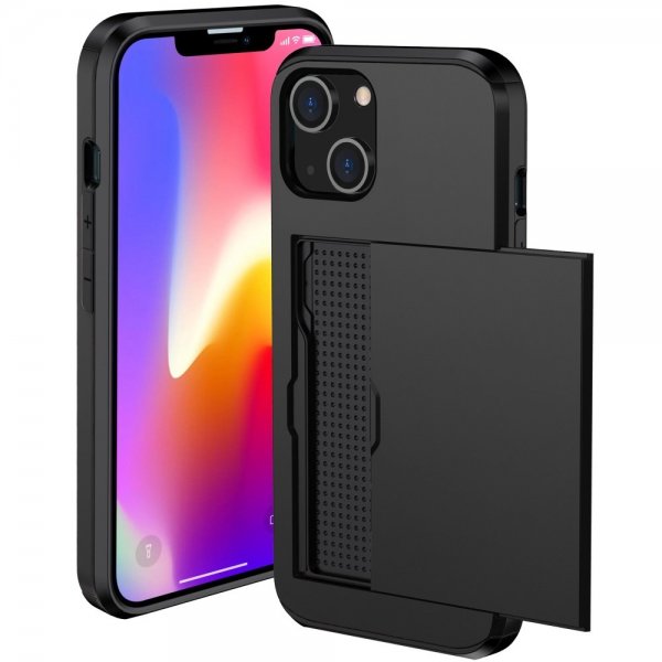 iPhone 14 Deksel Card Slide Svart