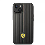 Ferrari iPhone 14 Deksel Embossed Stripes Rød
