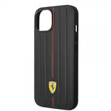 Ferrari iPhone 14 Deksel Embossed Stripes Rød